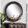 Kirklands Home Decorative Mirrors|Distressed Galvanized Curved Framed Mirror