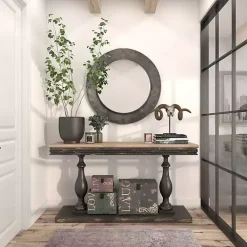 Kirklands Home Decorative Mirrors|Distressed Galvanized Curved Framed Mirror