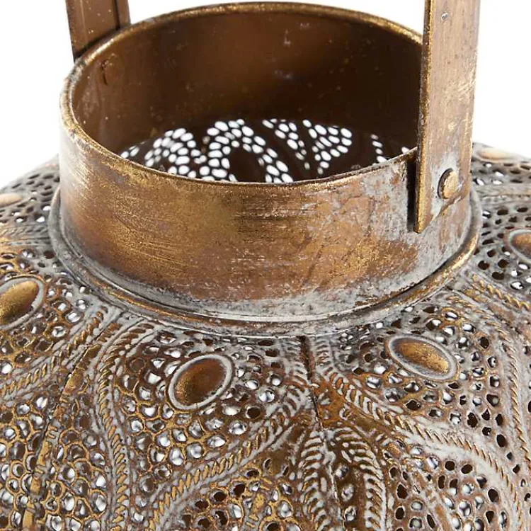 Distressed Metal Cutout Lantern Lanterns