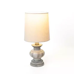 Kirklands Home Table Lamps|Distressed Gray Baluster Mini Table Lamp Tan