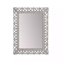 Kirklands Home Decorative Mirrors|Distressed Gray Botanical Rectangle Wall Mirror