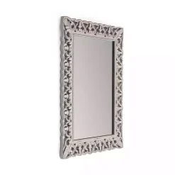 Kirklands Home Decorative Mirrors|Distressed Gray Botanical Rectangle Wall Mirror
