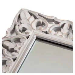 Kirklands Home Decorative Mirrors|Distressed Gray Botanical Rectangle Wall Mirror