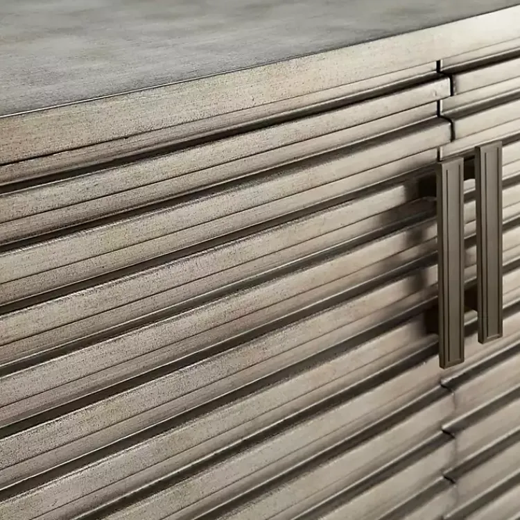 Kirklands Home Cabinets & Sideboards|Distressed Linear 2-Door Wooden Chest Gray