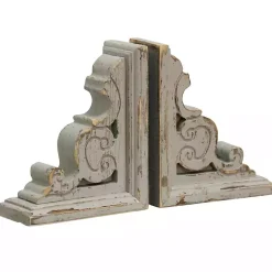 Sale Distressed Gray Scrolled Bookends, Set of 2 Decorative Accents