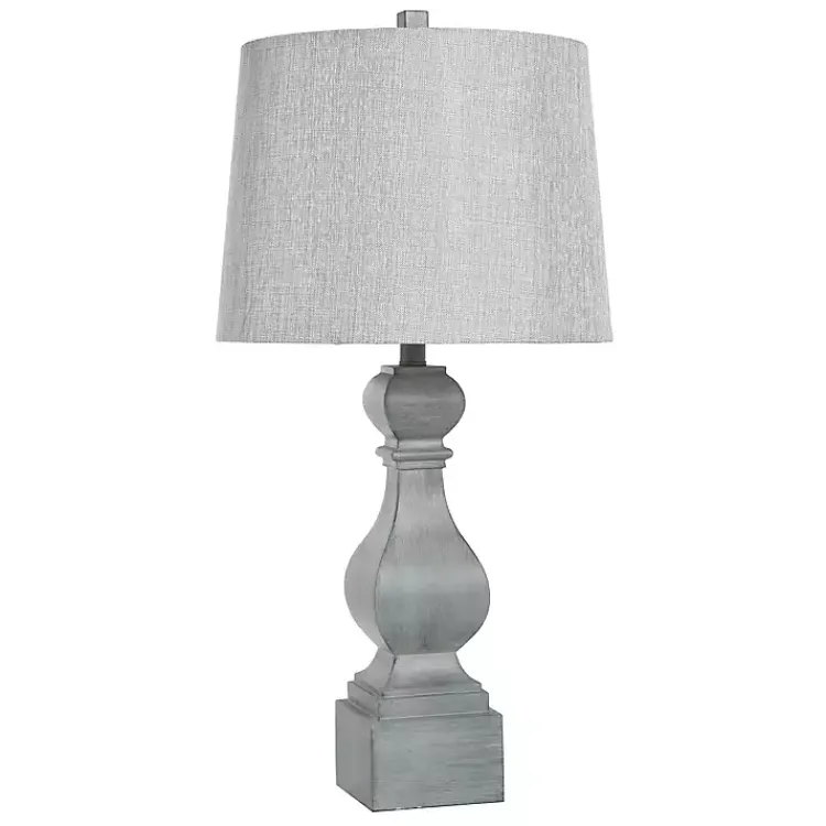 Kirklands Home Table Lamps|Distressed Traditional Baluster Table Lamp Gray