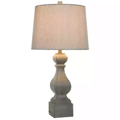 Kirklands Home Table Lamps|Distressed Traditional Baluster Table Lamp Gray