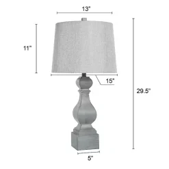 Kirklands Home Table Lamps|Distressed Traditional Baluster Table Lamp Gray