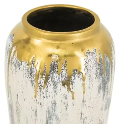 Discount Distressed Gray Vase with Gold Splatter, 14 in. Vases
