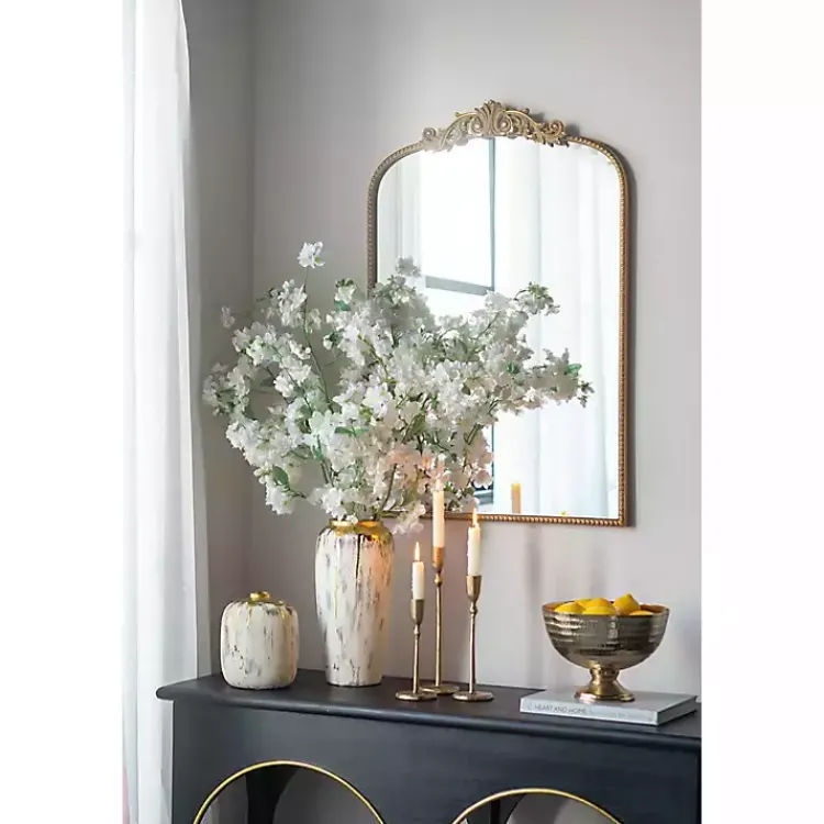 Outlet Distressed Gray Vase with Gold Splatter, 8 in. Vases