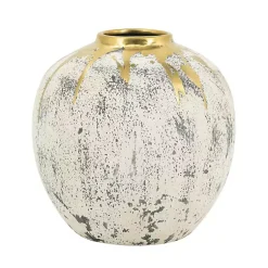 Hot Distressed Gray Vase with Gold Splatter, 10 in. Vases