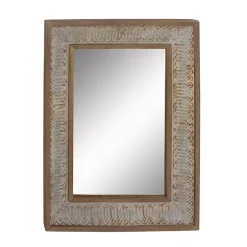 Kirklands Home Decorative Mirrors|Distressed Gray Wood Rectangular Wall Mirror