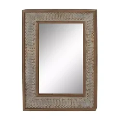 Kirklands Home Decorative Mirrors|Distressed Gray Wood Rectangular Wall Mirror