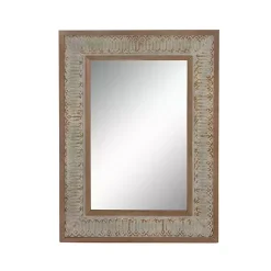 Kirklands Home Decorative Mirrors|Distressed Gray Wood Rectangular Wall Mirror