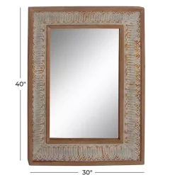 Kirklands Home Decorative Mirrors|Distressed Gray Wood Rectangular Wall Mirror