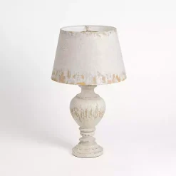 Kirklands Home Table Lamps|Distressed Painted Table Lamp Ivory