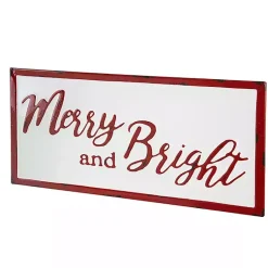 Sale Distressed Merry and Bright Wall Plaque Christmas Art & Wall Decor