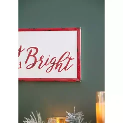 Sale Distressed Merry and Bright Wall Plaque Christmas Art & Wall Decor
