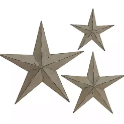 Kirklands Home Outdoor Wall Decor|Distressed Metal Stars 3-pc. Outdoor Plaque Set