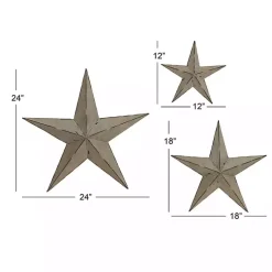 Kirklands Home Outdoor Wall Decor|Distressed Metal Stars 3-pc. Outdoor Plaque Set