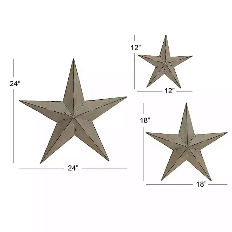 Kirklands Home Outdoor Wall Decor|Distressed Metal Stars 3-pc. Outdoor Plaque Set