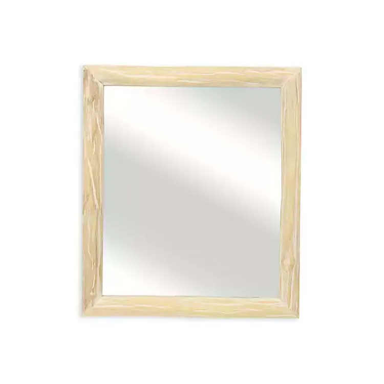 Kirklands Home Decorative Mirrors|Distressed Natural Wood Recgle Wall Mirror Tan