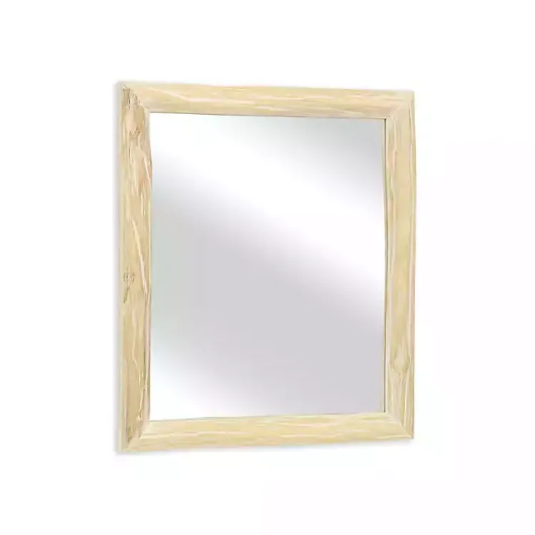Kirklands Home Decorative Mirrors|Distressed Natural Wood Recgle Wall Mirror Tan