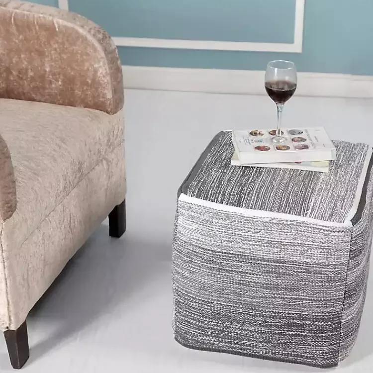 Clearance Distressed Pinson Cube Pouf Poufs & Floor Cushions