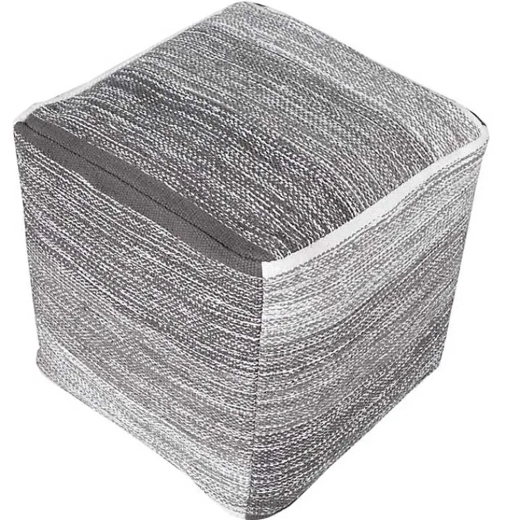 Clearance Distressed Pinson Cube Pouf Poufs & Floor Cushions