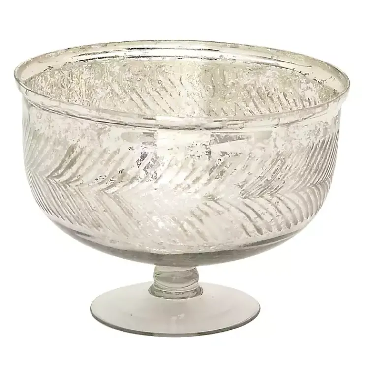 Online Distressed Glass Pedestal Bowl Decorative Bowls & Jars