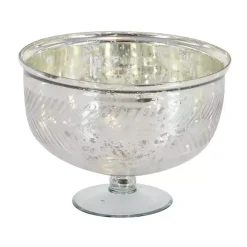 Online Distressed Glass Pedestal Bowl Decorative Bowls & Jars