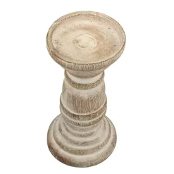 Outlet Distressed Turned Wood Candle Holder, 8 in. Candle Holders