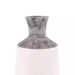 Outlet Distressed Two-Tone Stoneware Vases, Set of 2 Vases