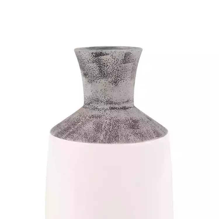 Outlet Distressed Two-Tone Stoneware Vases, Set of 2 Vases