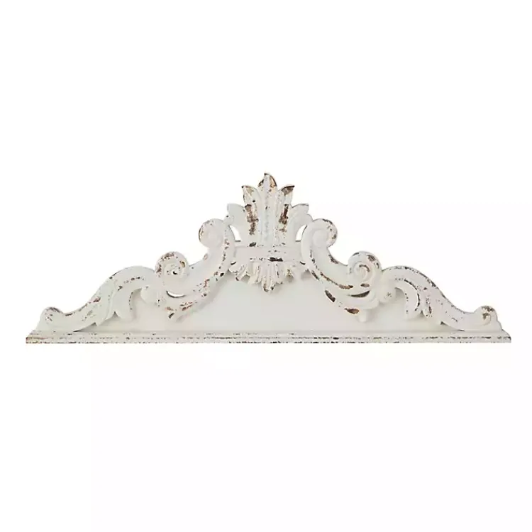 Kirklands Home Wall Plaques|Distressed Carved Arabesque Wall Plaque White