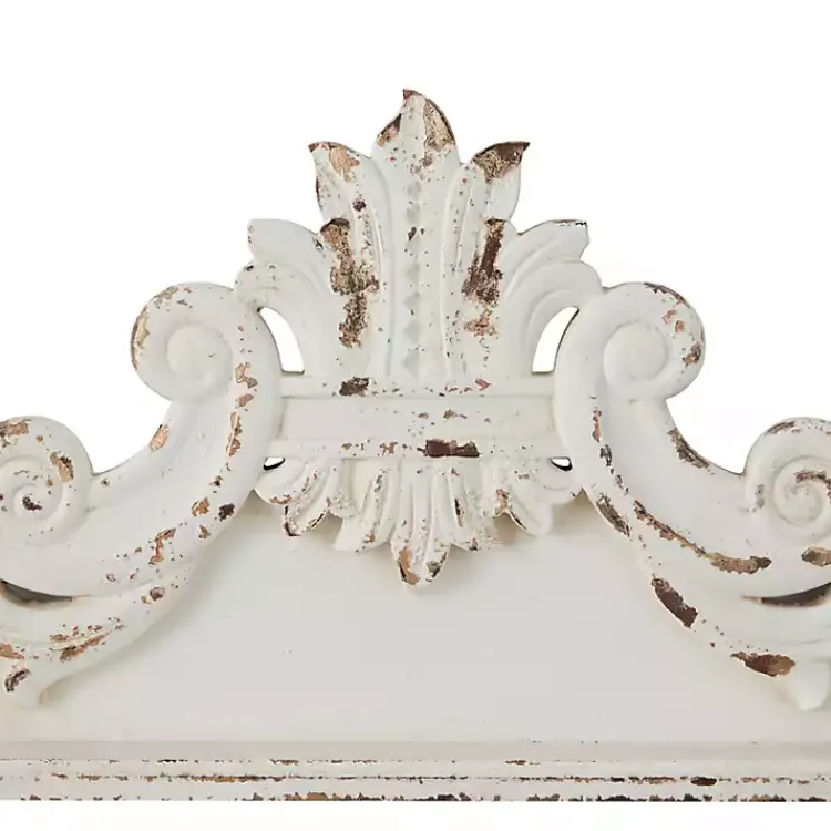 Kirklands Home Wall Plaques|Distressed Carved Arabesque Wall Plaque White