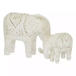 Sale Distressed Carved Elephant Statues, Set of 2 Statues & Figurines