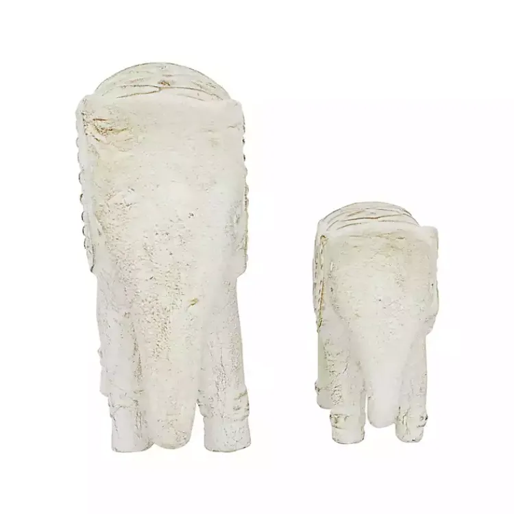Sale Distressed Carved Elephant Statues, Set of 2 Statues & Figurines