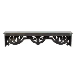 Kirklands Home Shelves|Distressed White Carved Wood Wall Shelf