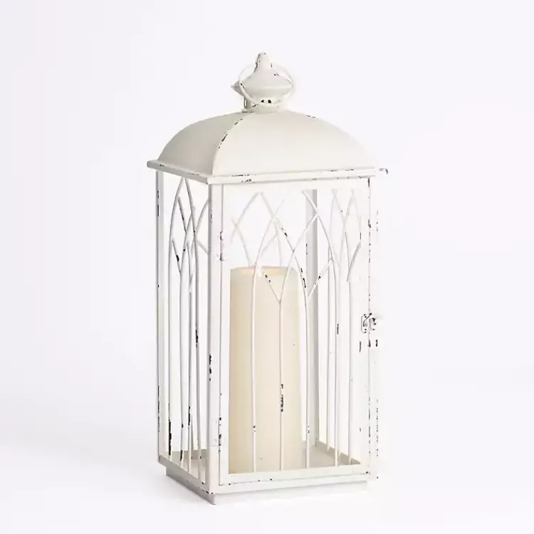Sale Distressed Cathedral Iron Lantern, 18 in. Lanterns