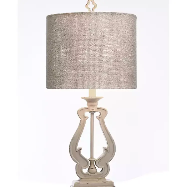 Kirklands Home Table Lamps|Distressed French Farmhouse Table Lamp White