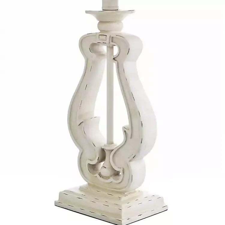 Kirklands Home Table Lamps|Distressed French Farmhouse Table Lamp White