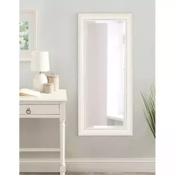 Kirklands Home Decorative Mirrors|Distressed White Maron Wall Mirror