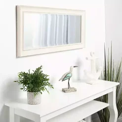 Kirklands Home Decorative Mirrors|Distressed White Maron Wall Mirror