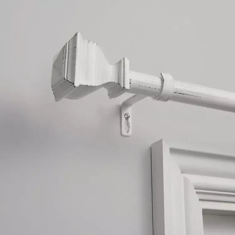 Kirklands Home Curtain Rods & Hardware|Distressed White Napoleon Curtain Rod, 120 in.