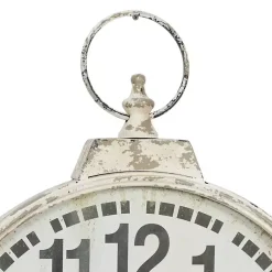 Kirklands Home Clocks|Distressed White Pocket Wall Clock