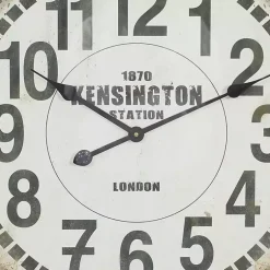 Kirklands Home Clocks|Distressed White Pocket Wall Clock