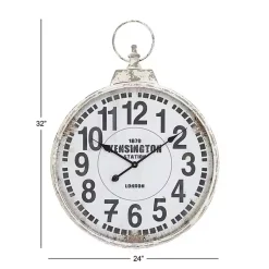Kirklands Home Clocks|Distressed White Pocket Wall Clock