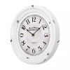 Kirklands Home Clocks|Distressed White Two Grooves Iron Frame Wall Clock