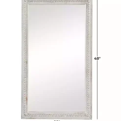 Kirklands Home Decorative Mirrors|Distressed White Wood Carved Frame Wall Mirror
